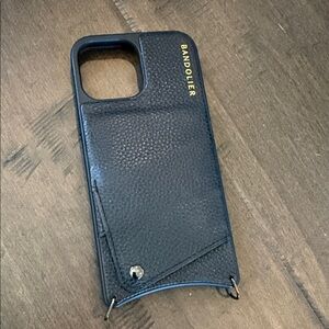 Bandolier Black Leather Phone Holder